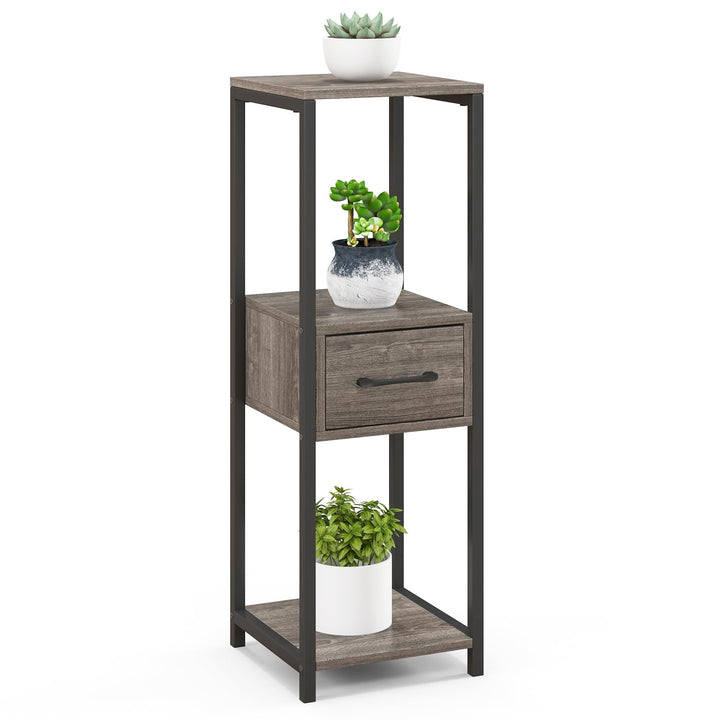 3 tier plant stands indoor Giantex 3 Tier Tall Plant Stand Indoor, 36 Inch Corner Plant Holder with Drawer & Metal Frame 1 Pack