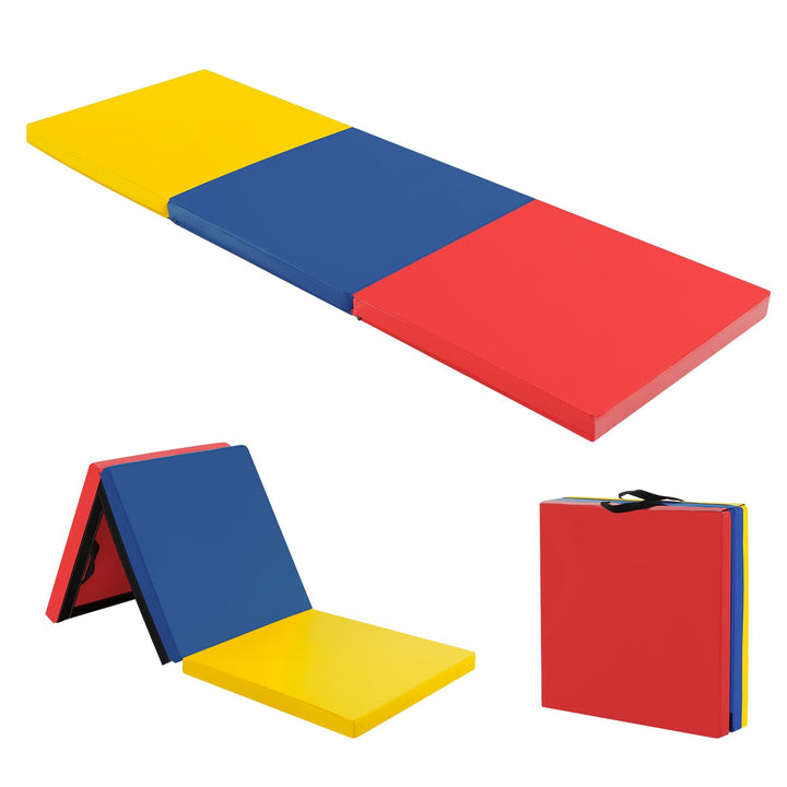 Giantex 6'x 2' Gymnastics Mat, 2" Thick Folding Tumbling Mat with Hook and Loop Fastener