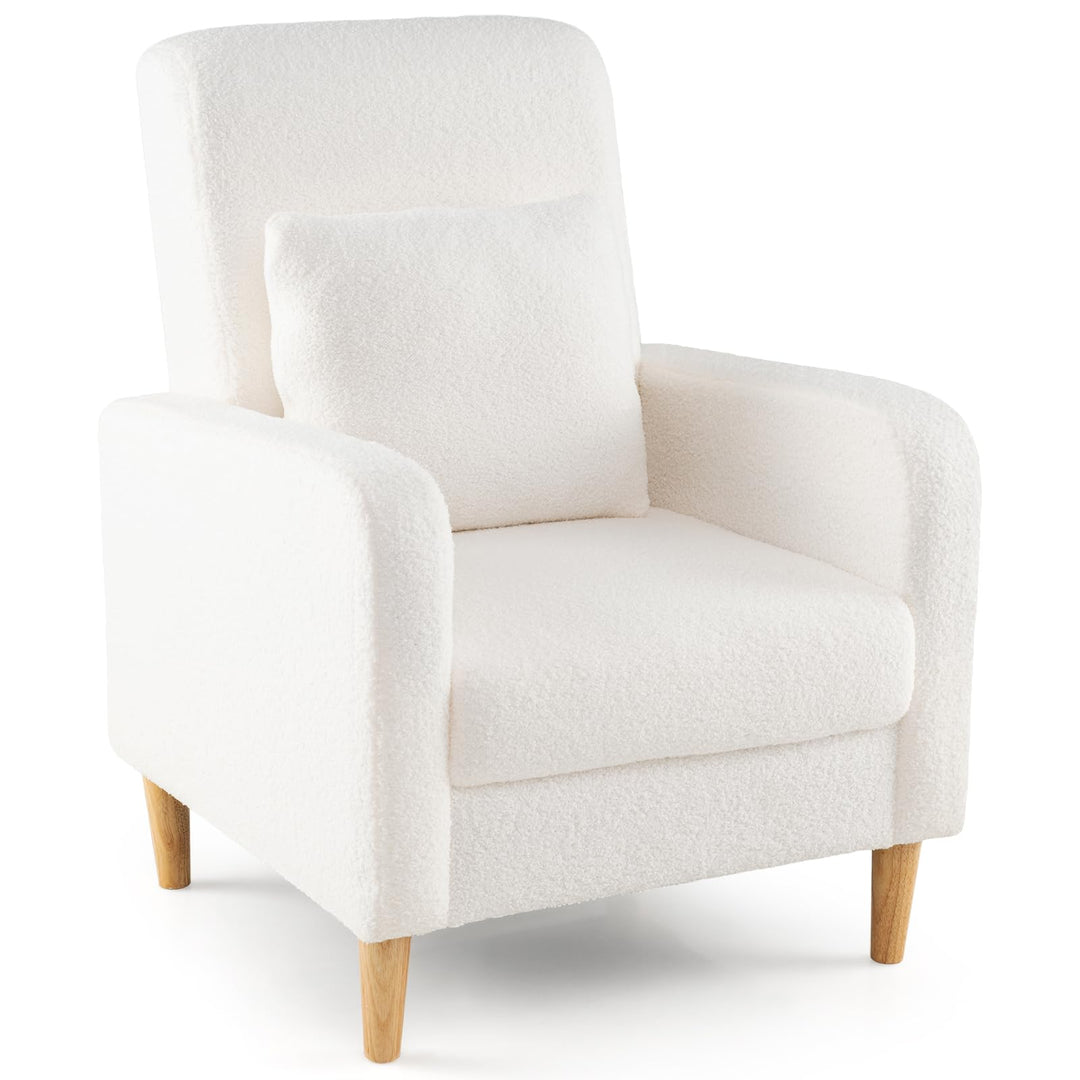 Giantex Modern Accent Chair with Lumbar Pillow Teddy Fleece Cover