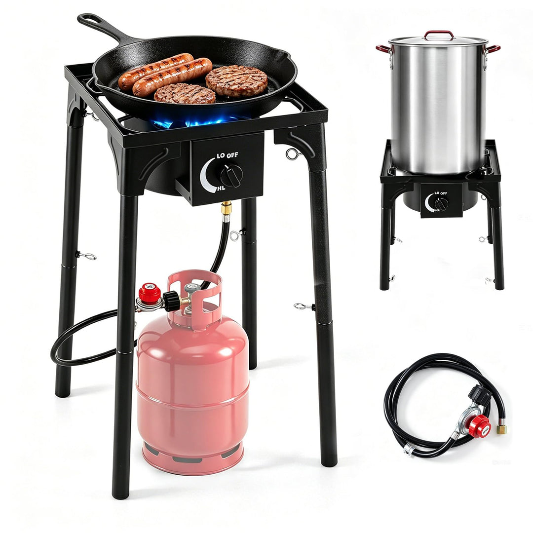 Giantex Single Burner Propane Gas Stove | 80,000 BTU High Pressure Camping Cooker