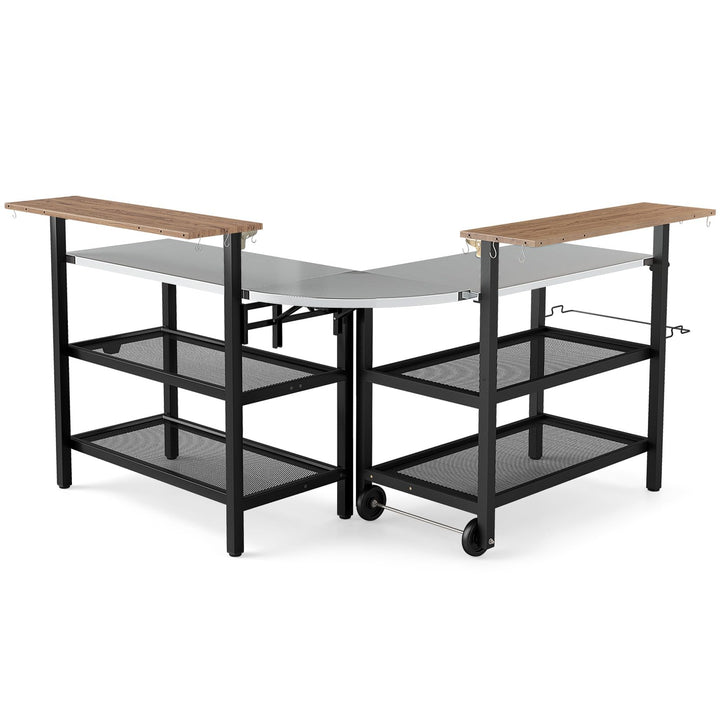 Giantex 2-Piece Outdoor Kitchen Grill Cart Set