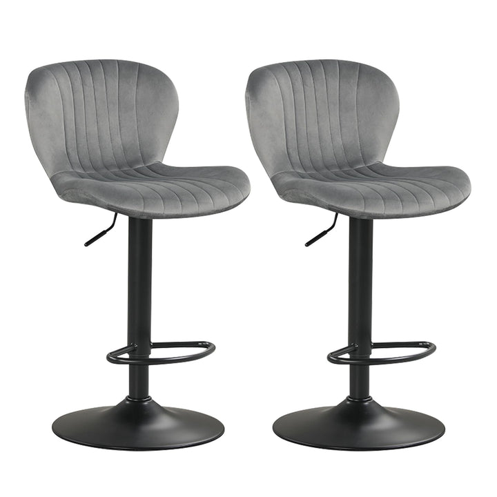 Giantex Bar Stools Set of 2/4 | Adjustable Counter Height Chairs with Velvet Upholstered Backrests