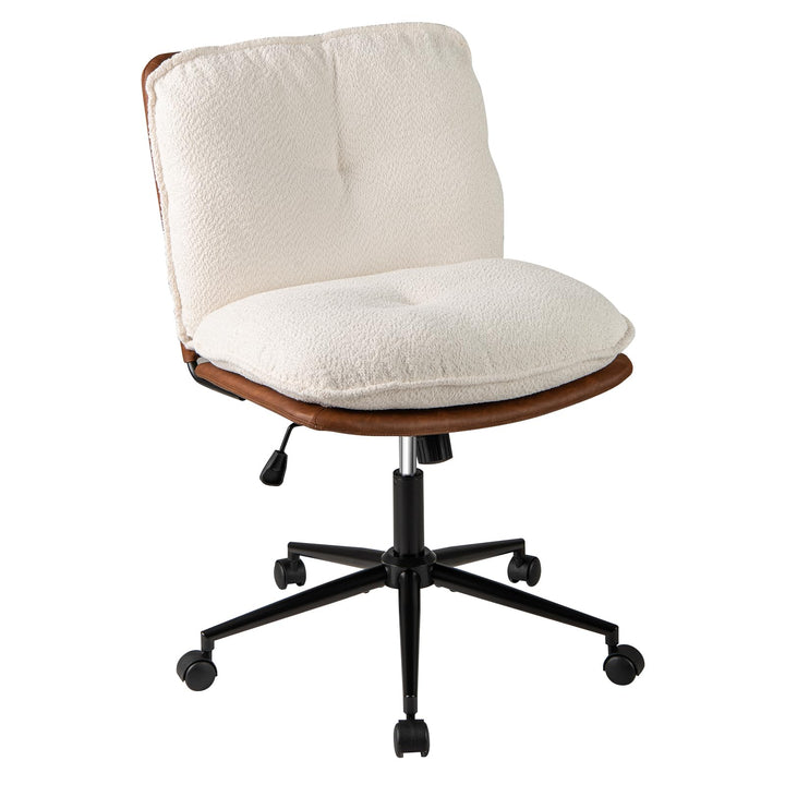 Giantex Faux Fur Desk Chair with Rocking Backrest & Thick Padded Cushion