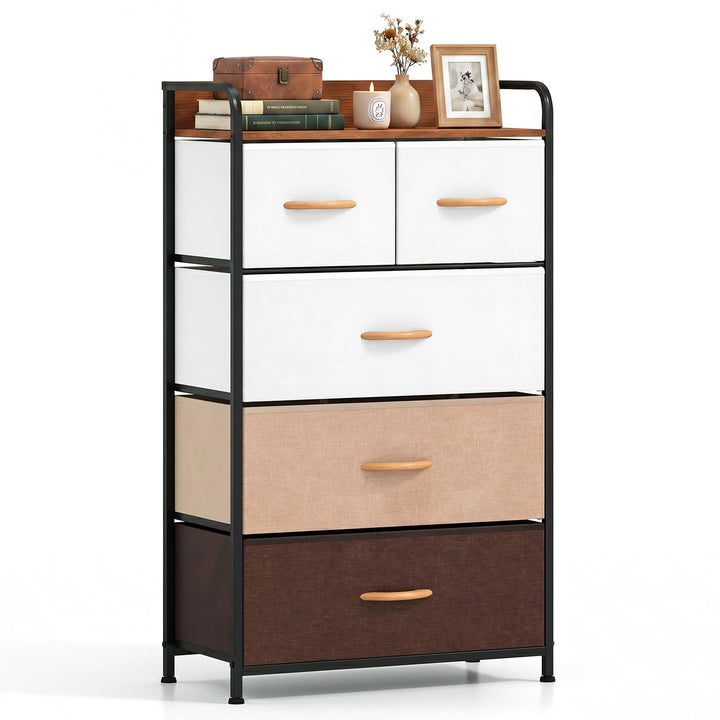 Giantex 5-Drawer Fabric Dresser with Removable Fabric Bins