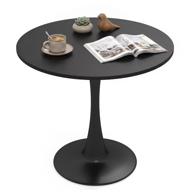 31.5-Inch Tulip Table for 2-4 with Thickened Table and Metal Pedestal for Small Spaces