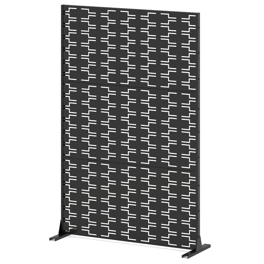 Giantex Metal Privacy Screen 72 x 48 Inch Freestanding Fence Panel Indoor Outdoor
