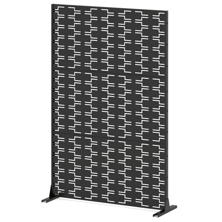 Giantex Metal Privacy Screen 72 x 48 Inch Freestanding Fence Panel Indoor Outdoor