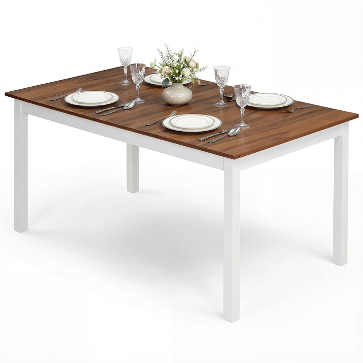 Giantex 60-inches Rectangular Dinner Tables with Solid Rubber Wood Legs