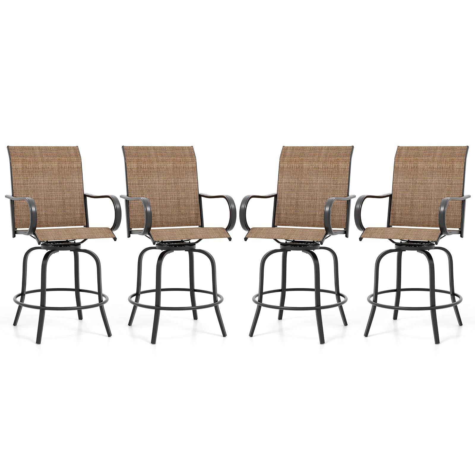 Giantex Swivel Outdoor Bar Stools, All-Weather Bar Height Patio Chairs