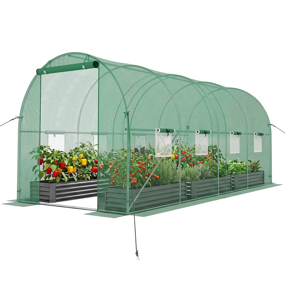 Giantex 15 x 7 x 7 ft Walk-in Tunnel Greenhouse for Outdoors