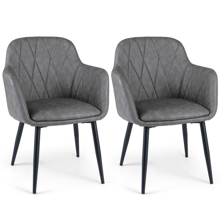 Giantex Dining Chairs Set with Curved Back &amp; Wide Seat