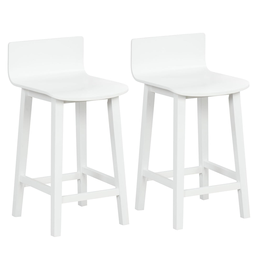 Giantex 2 or 4 Bar Stools Set with Low Back & Footrest