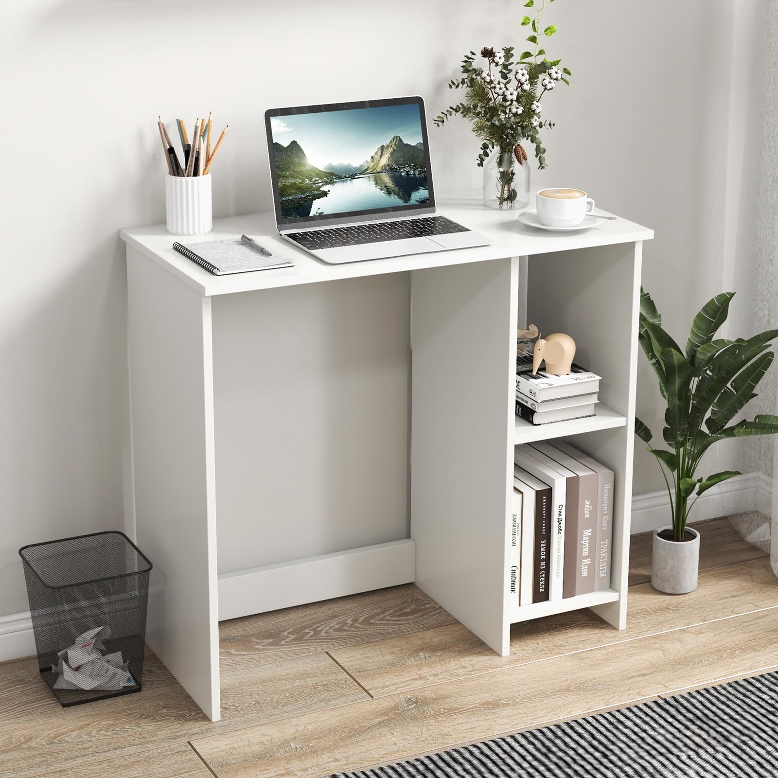 Giantex White Small Desk for Bedroom