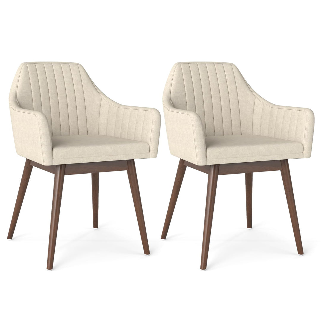 Giantex Upholstered Dining Chairs Set of 2/4 Mid Century Kitchen Chairs with Wrap-Around Backrest