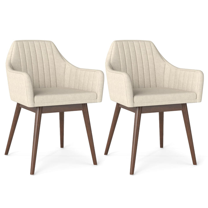 Giantex Upholstered Dining Chairs Set of 2/4 Mid Century Kitchen Chairs with Wrap-Around Backrest