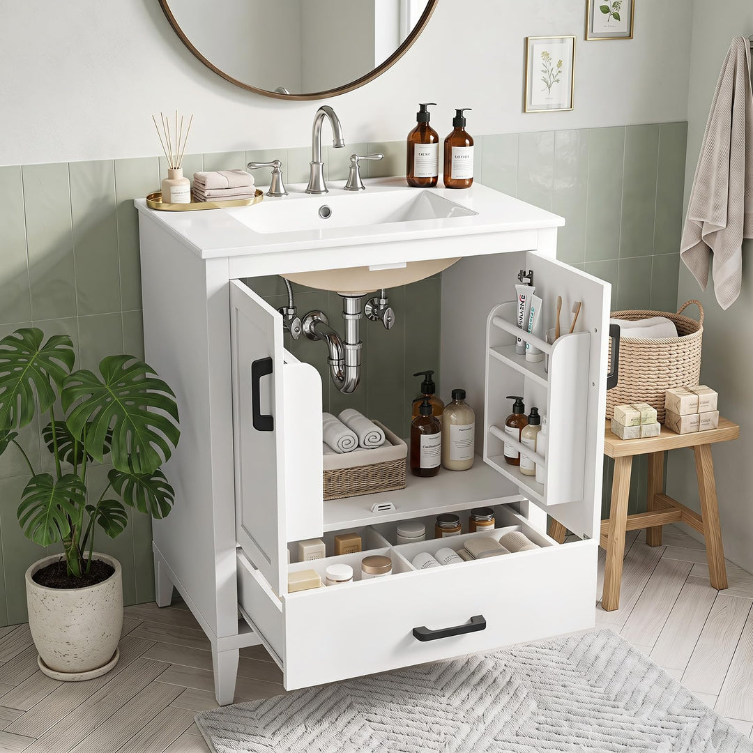 Giantex 24.5" Bathroom Vanity with Ceramic Sink Combo