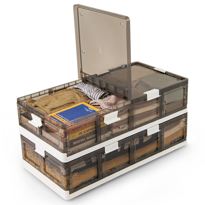 Giantex 26.5Gal Under Bed Storage Containers, 2/4 Pack Stackable Rolling Plastic Storage Boxes with Wheels & Lids