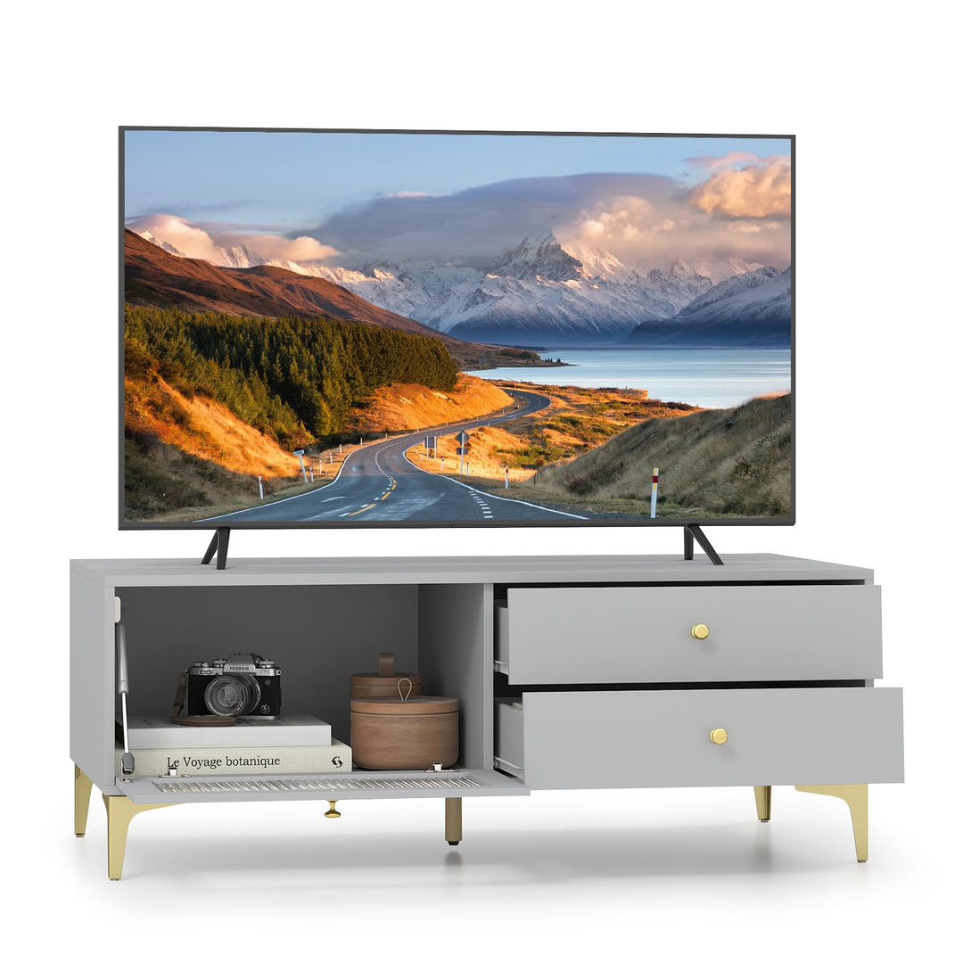 Giantex TV Stand for TVs up to 55”, Entertainment Center with Storage Drawers
