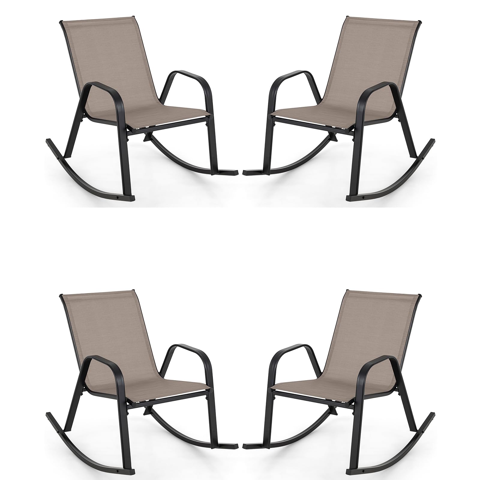 Giantex Outdoor Rocking Chairs , Patio Rocking Chairs w/Breathable Seat & Back