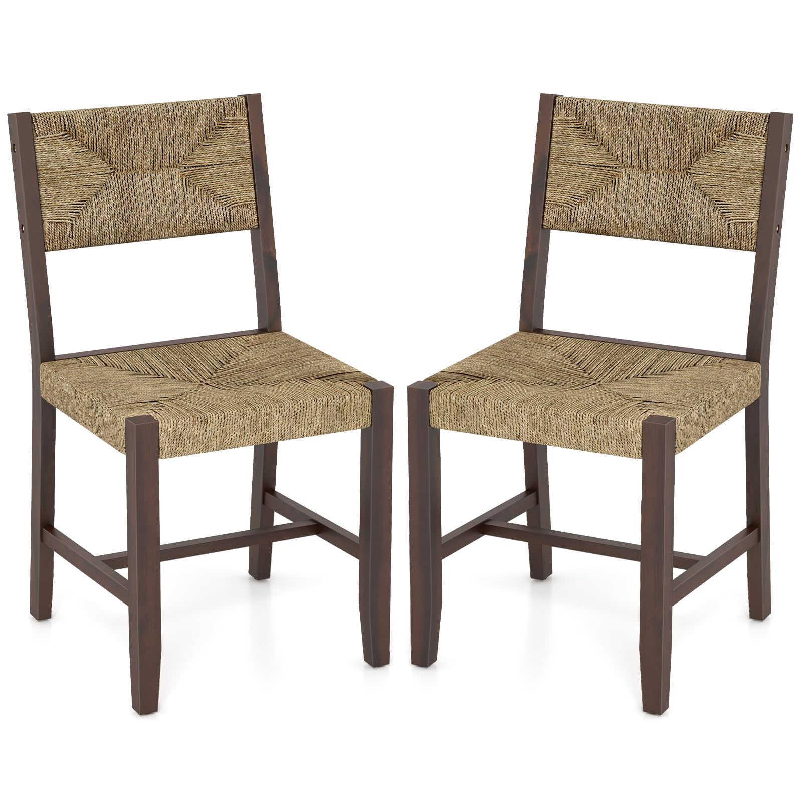 Giantex Rattan Dining Chair, Farmhouse Cane Side Chairs