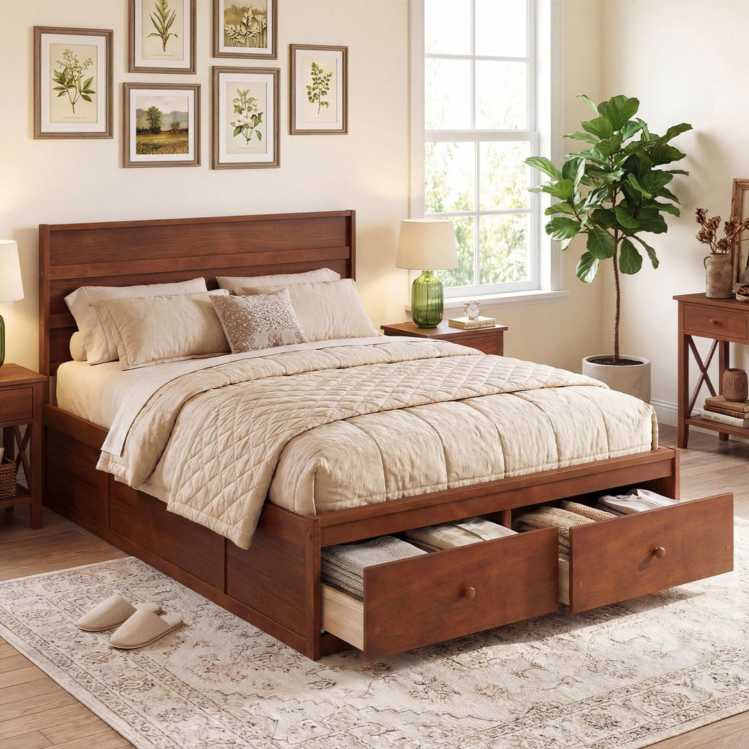 Giantex Bed Frame with Storage Drawers