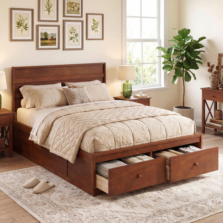 Giantex Bed Frame with Storage Drawers