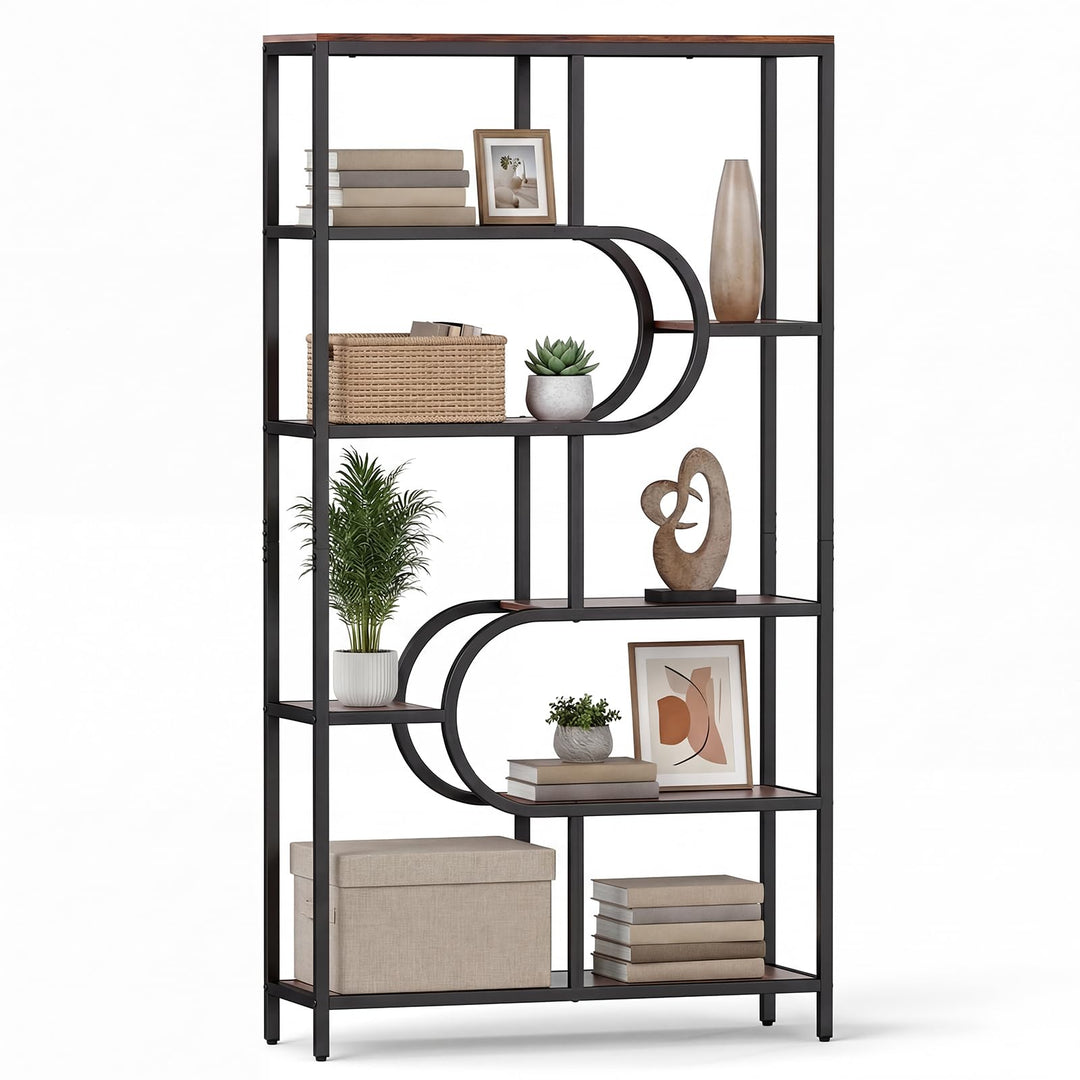 Giantex 69" Tall Etagere Bookcase w/Open Storage Shelves for Living Room