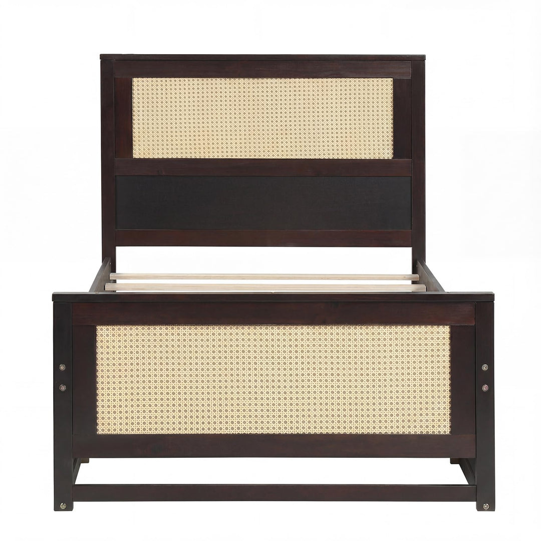 Giantex  Full/Twin Size Rattan Bed Frame with 2 Storage Drawers