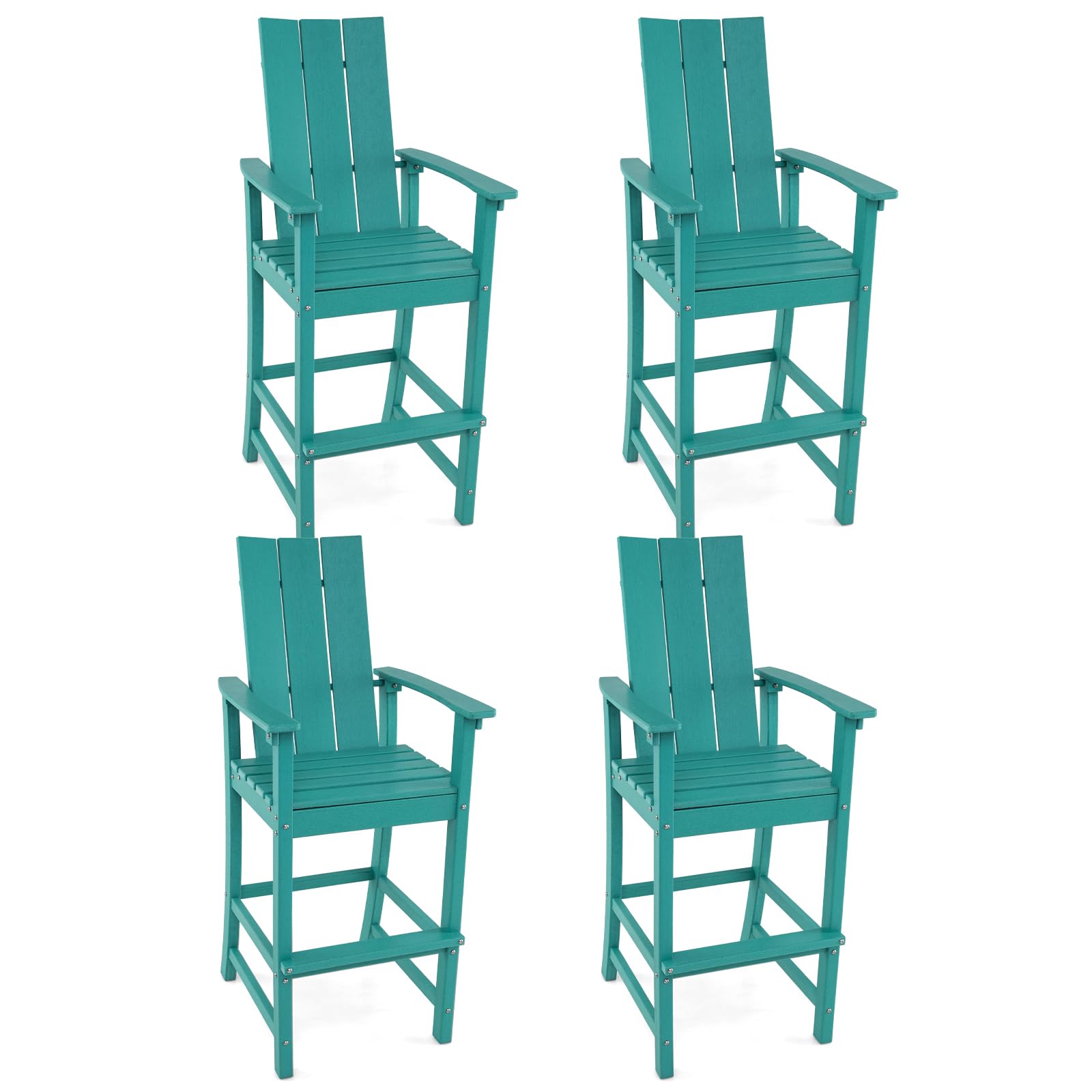 Giantex 52” Tall Adirondack Chair, HDPE Outdoor Bar Stool with Ergonomic Backrest