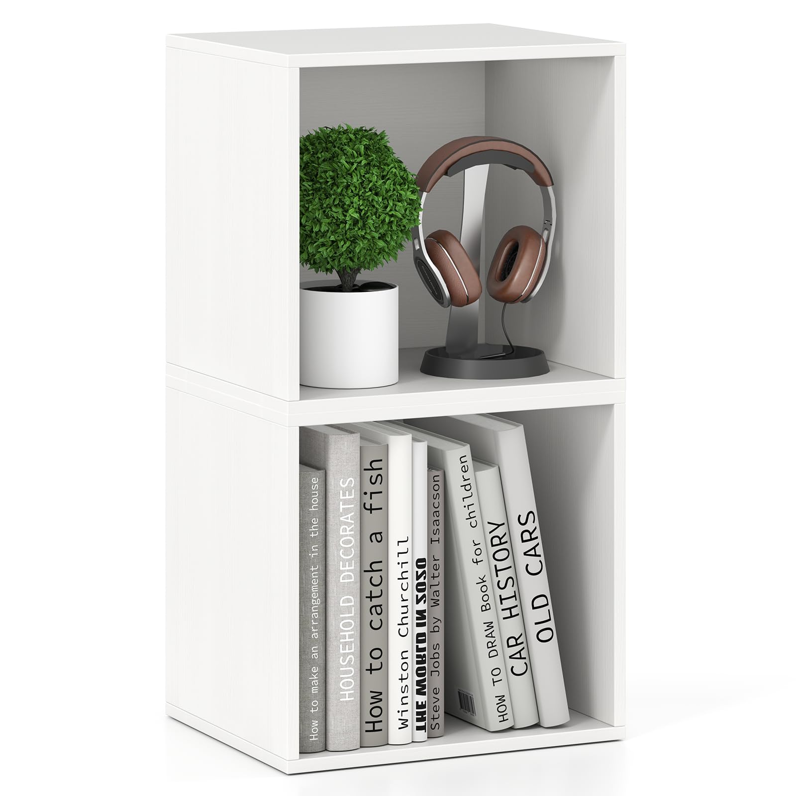 Giantex White Cubby Bookcase