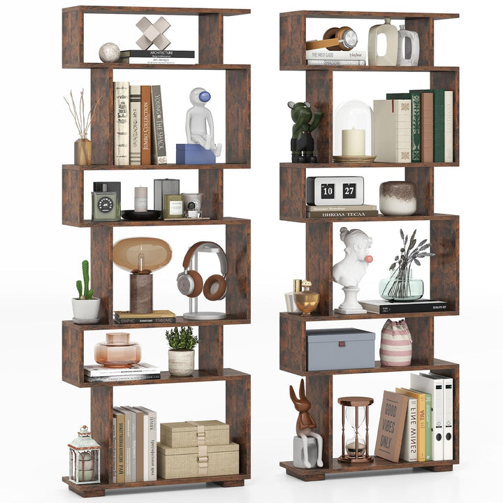 Giantex S Shaped Bookcase with 2 Anti Tipping Kits
