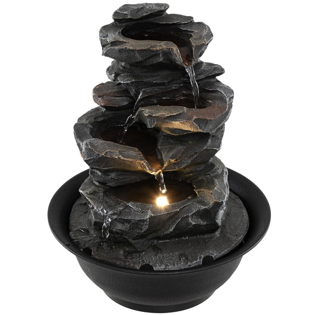 Giantex Tabletop Water Fountain with LED Lights