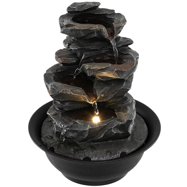 Giantex Tabletop Water Fountain with LED Lights