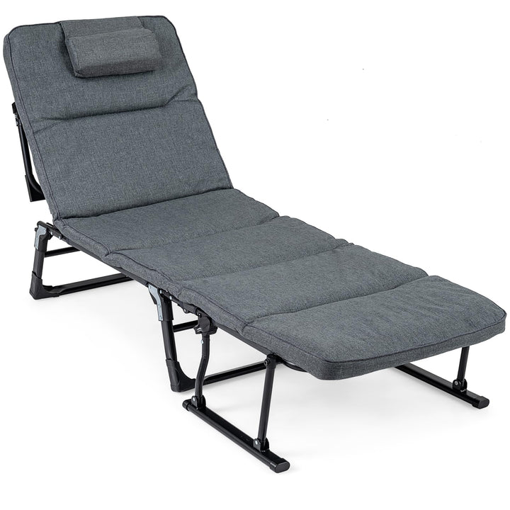Giantex Folding Patio Lounge Chair with 6-Level Adjustable Backrest