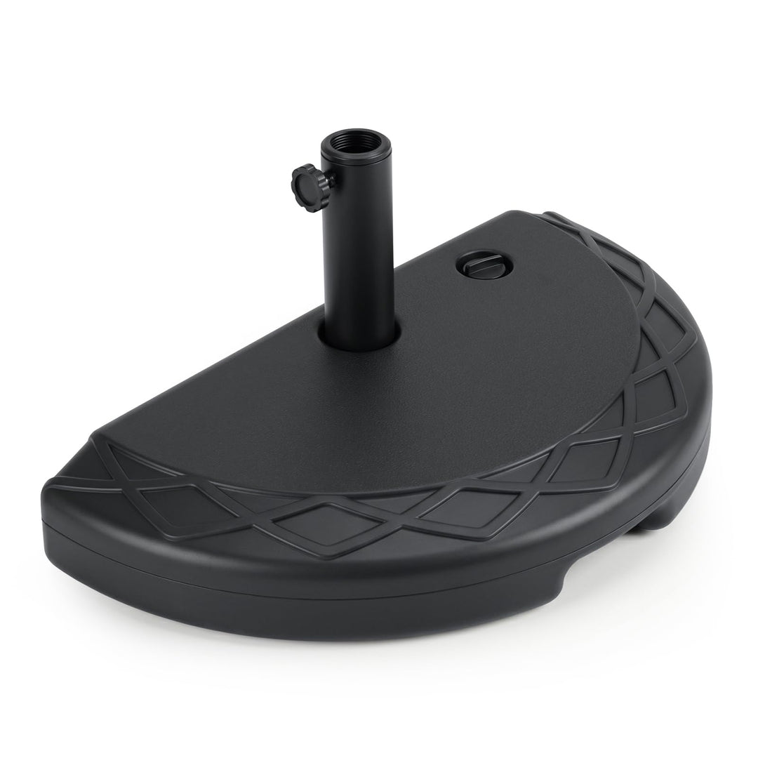 Giantex Half Round Patio Umbrella Base | 44 lbs Fillable Half Umbrella Stand with 1.5