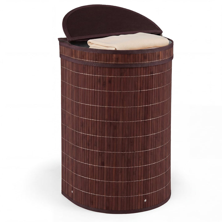 Giantex 16 Gal Bamboo Laundry Hamper with Zippered Lid