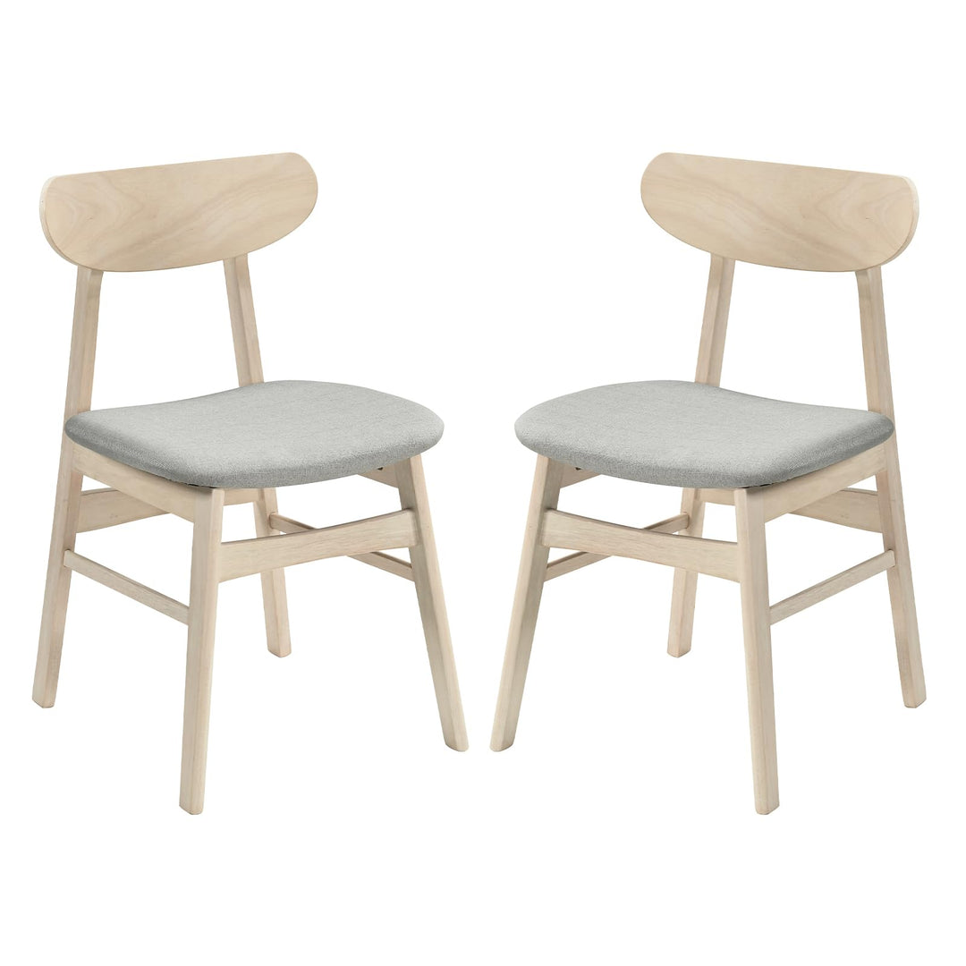 Giantex Wooden Dining Chairs Set of 2/4 Upholstered Kitchen Chairs with Rubber Wood Legs