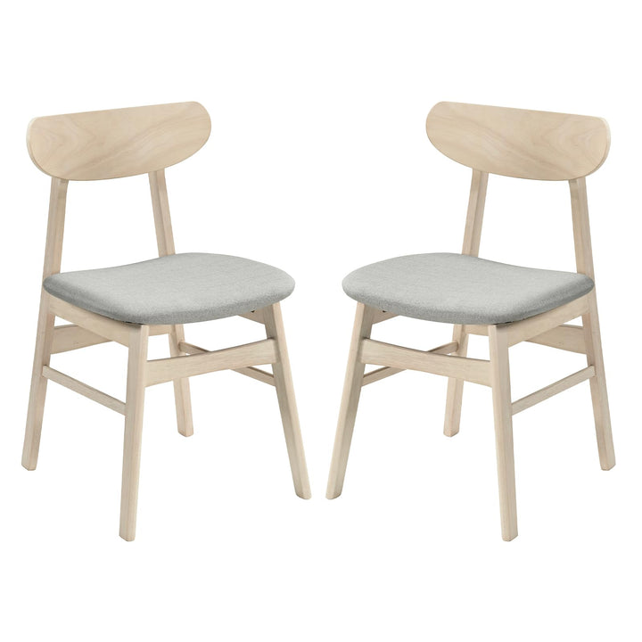 Giantex Wooden Dining Chairs Set of 2/4 Upholstered Kitchen Chairs with Rubber Wood Legs