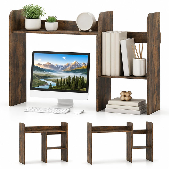 GIANTEX Extendable Desktop Bookshelf for College Dorm Hom