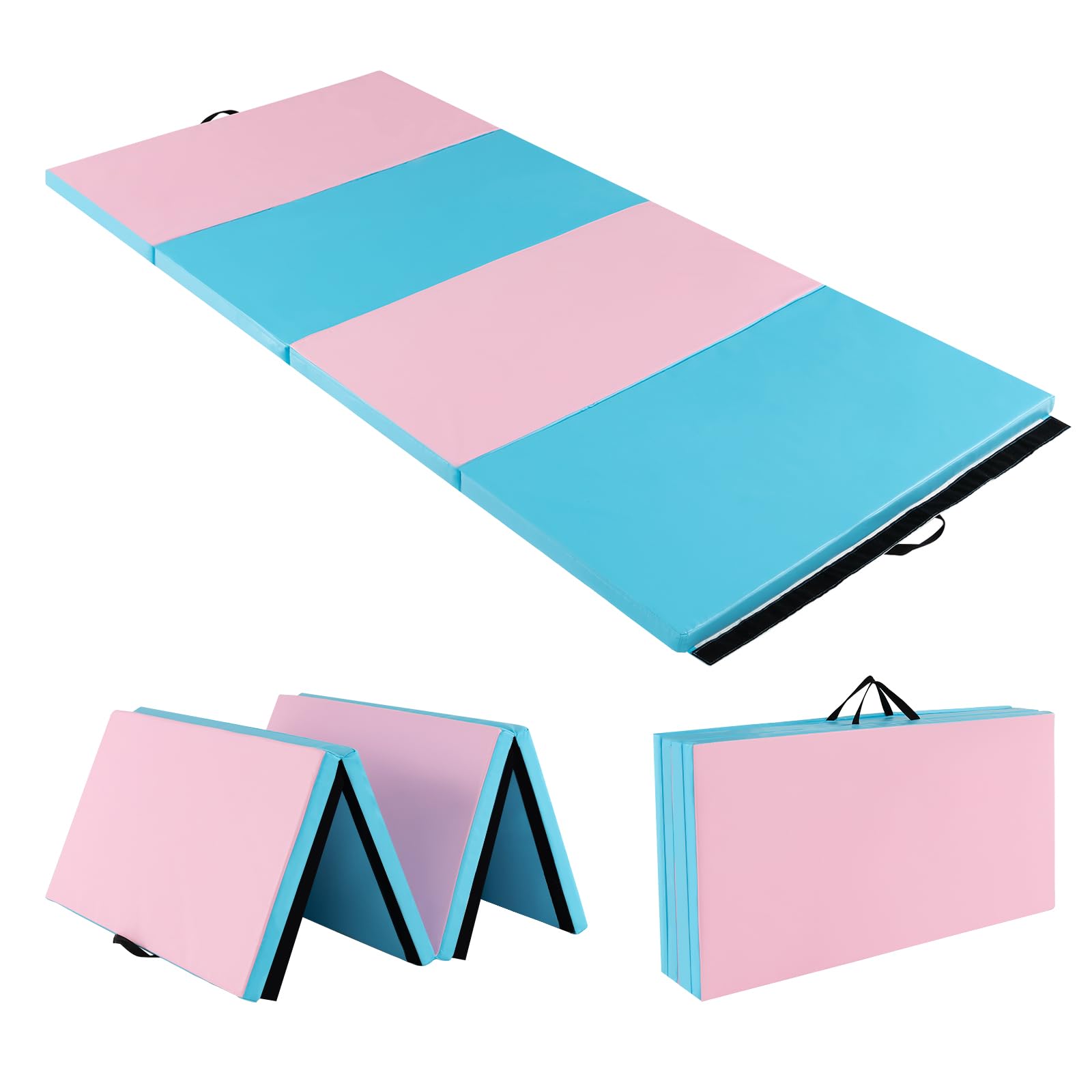 Giantex 8' x 4' x 2" Gymnastics Mat, Folding Tumbling Mat with Carry Handles