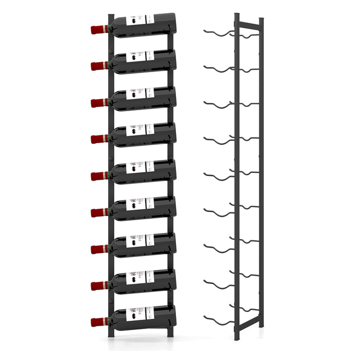 Giantex Wall Mounted Wine Rack for 9-Bottles, Metal Wall Wine Racks Organizer