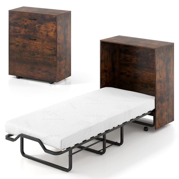 Giantex Murphy Bed Cabinet with Mattress Included