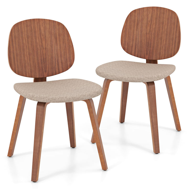 Giantex Wooden Dining Chairs Set of 2/4 Chenille Fabric Upholstered Kitchen Chair w/Bentwood Frame