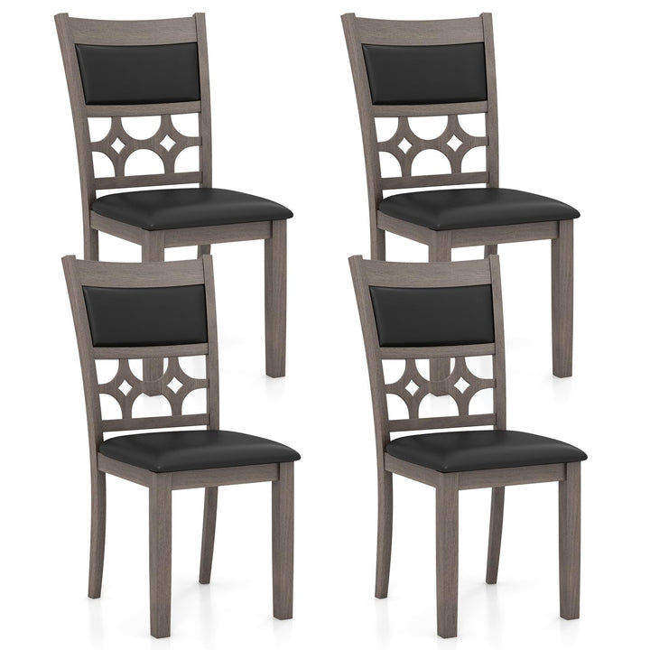 Giantex Wooden Dining Chairs, Farmhouse Armless Kitchen Chairs w/Padded Backrest & Seat
