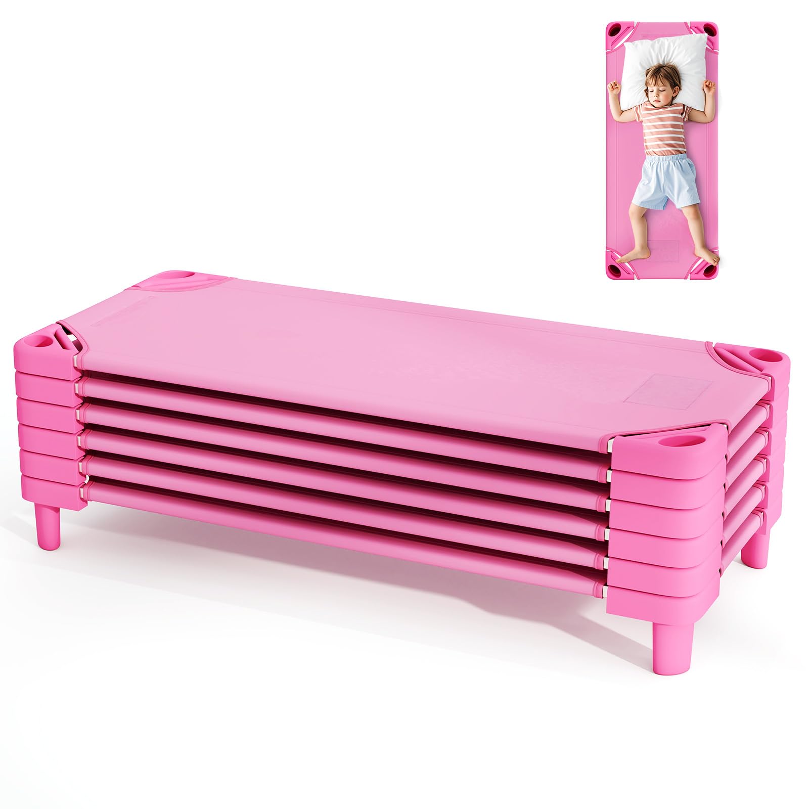 Giantex 6 PCS/4 PCS Stackable Daycare Cot for Kids