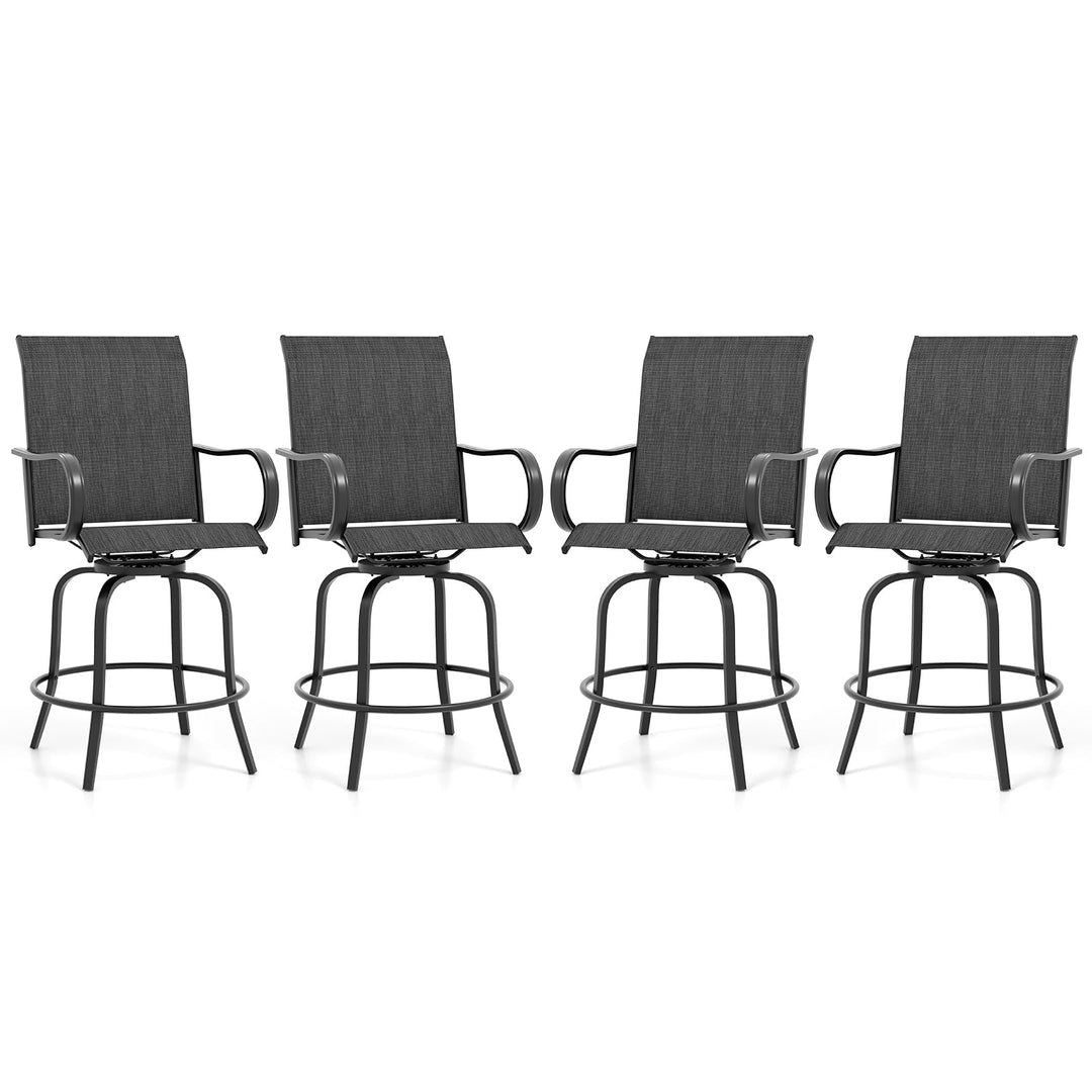 Giantex Swivel Outdoor Bar Stools, All-Weather Bar Height Patio Chairs