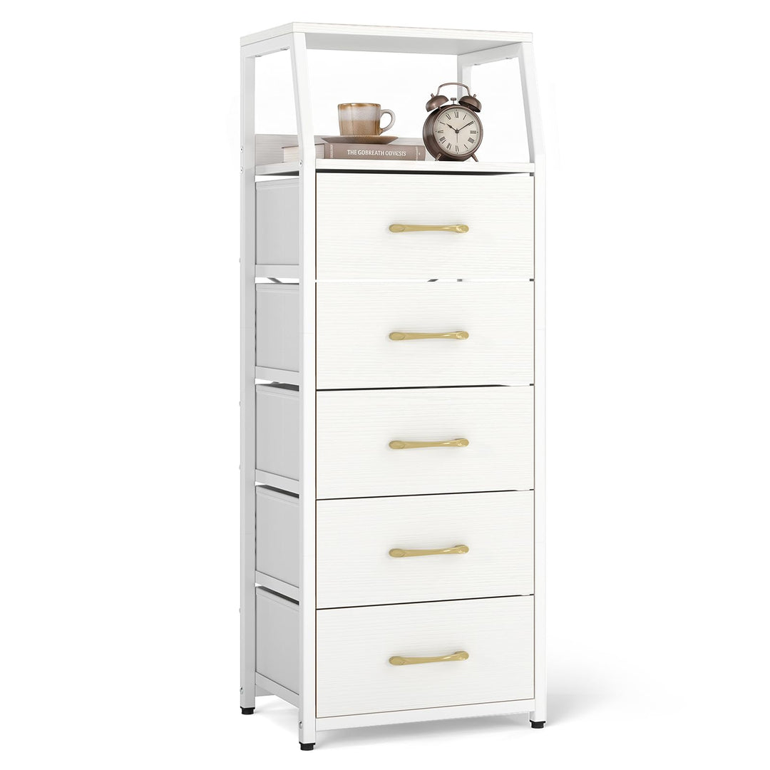 GIANTEX Tall Dresser with 5/4 Fabric Drawers (1/2)