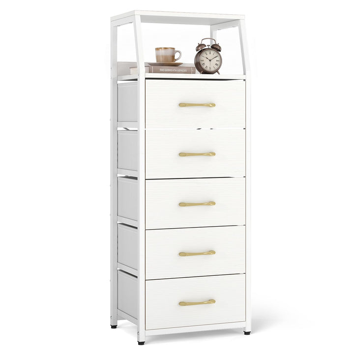 GIANTEX Tall Dresser with 5/4 Fabric Drawers (1/2)