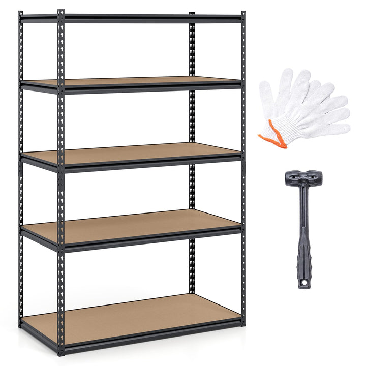 Giantex 5-Tier Metal Storage Shelves Heavy Duty Garage Shelving Units(1/2/3/4,48" W x 24" D x 72" H)