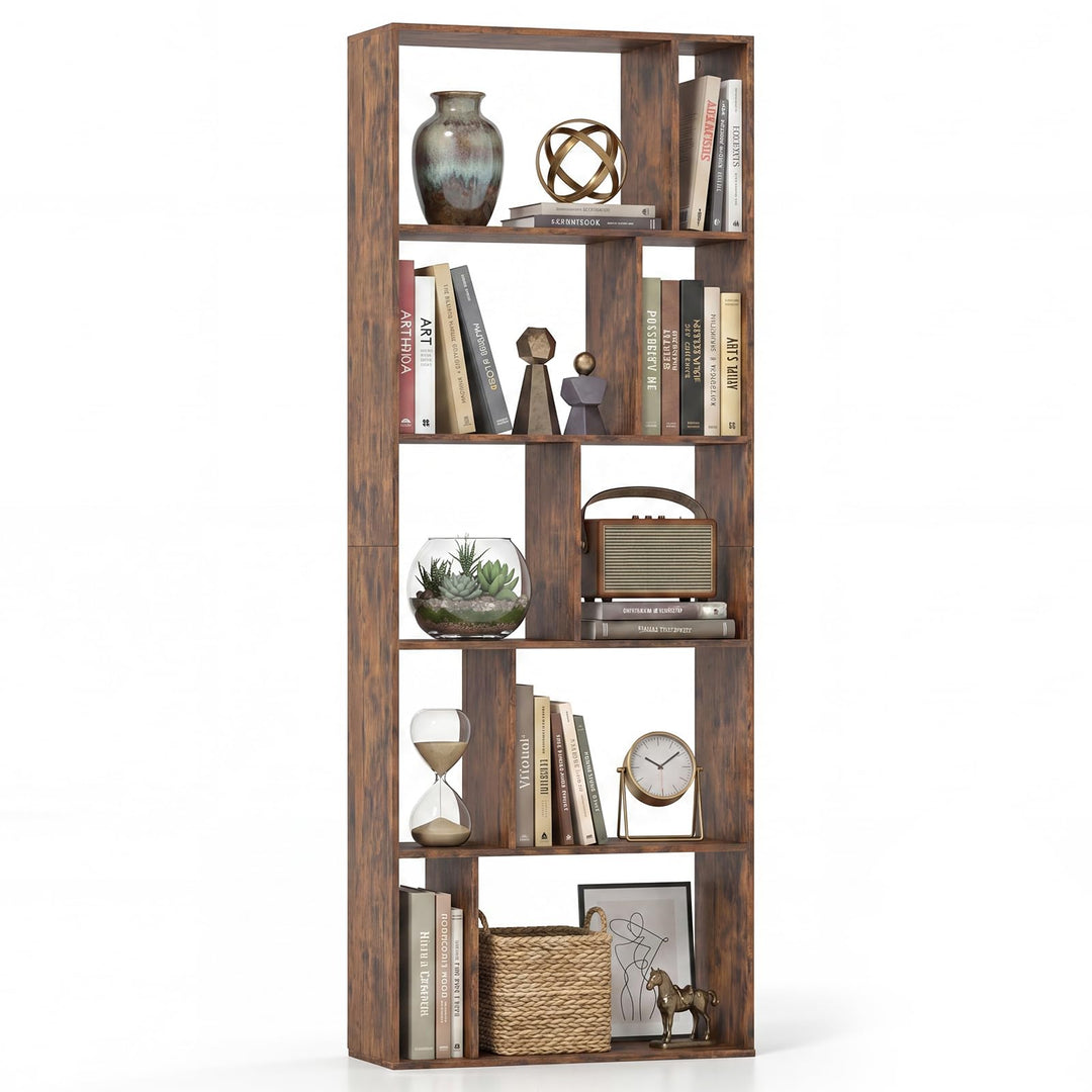 Giantex 6-Tier Bookshelf | 10-Cube Industrial Bookcase w/Open Back (1/2)